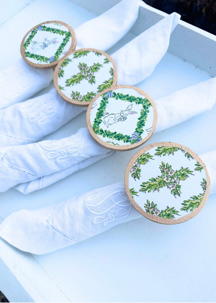 Boxwood Bunny Interchangeable Napkin Rings