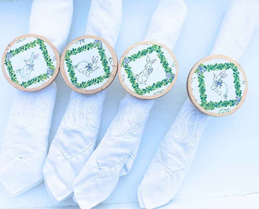 Boxwood Bunny Interchangeable Napkin Rings
