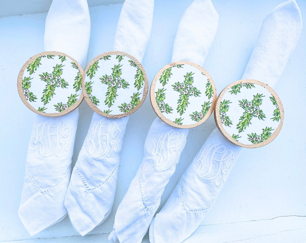 Boxwood Cross Interchangeable Napkin Rings