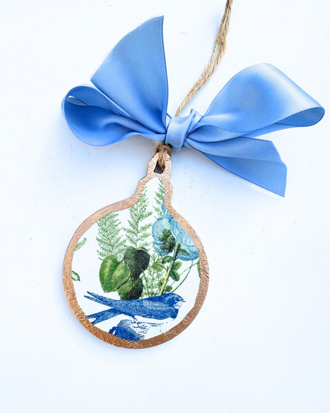 Blue Bird Bauble Ornament