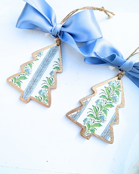 Floral Stripe Tree Ornament