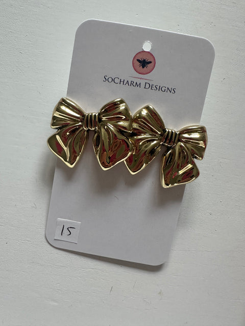 Gold Bow Earring