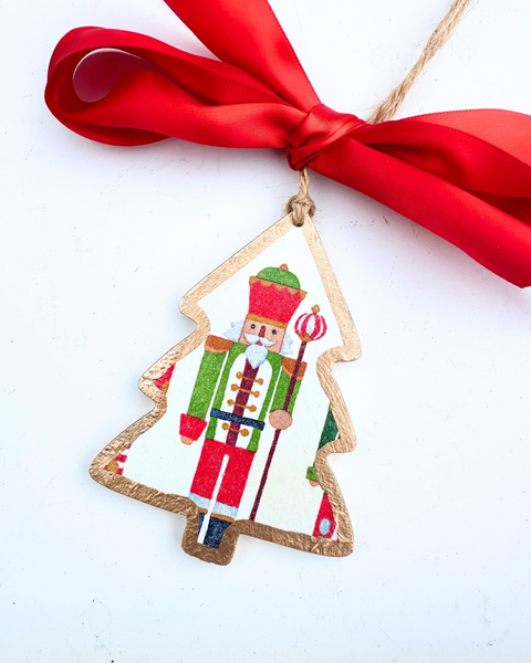 Green and Red Nutcracker Tree Ornament