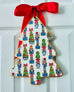 Handmade Christmas Door Hanger - Chinoiserie Tree and Nutcracker Tree 12”