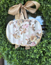 Handmade Pumpkin Door Hanger Harvest Blooms 12”