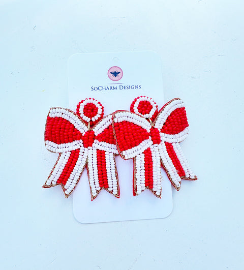 Red Bow Earrings