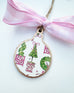 Pink Chinoiserie Topiary Bauble Ornament 2