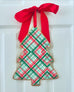 Handmade Christmas Door Hanger - Christmas Plaid Tree 12”