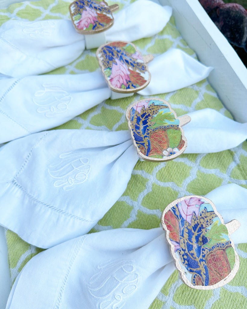Pumpkin Interchangeable Napkin Rings - Tobacco Leaf