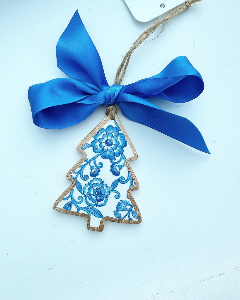 Blue Flowers Tree Ornament