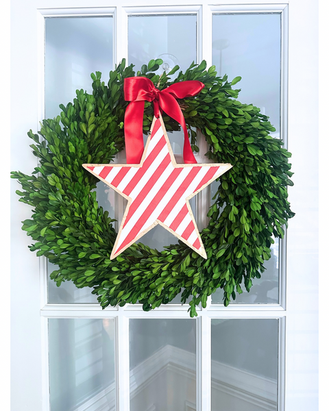 Patriotic Star Handmade Door Hanger - 12”