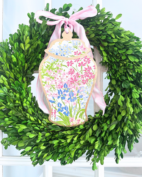 Ginger Jar Door Hanger - Field of Flowers 12”