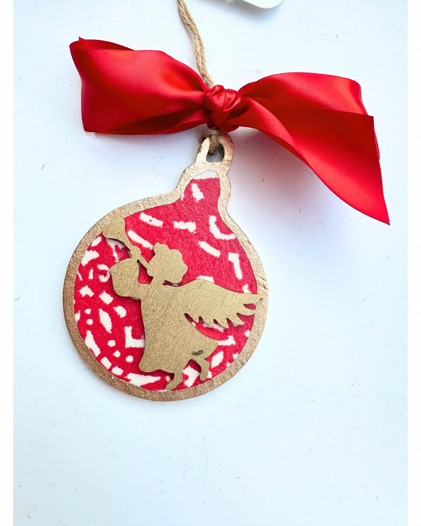 Red Angel Bauble Ornament 1