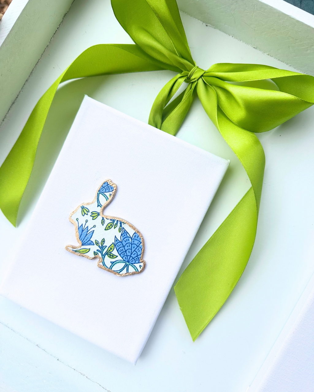 Canvas Art - Blue Meadow Bunny