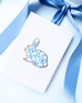Canvas Art - Blue Floral Bunny