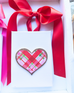 Canvas Art - Red and Pink Plaid Heart
